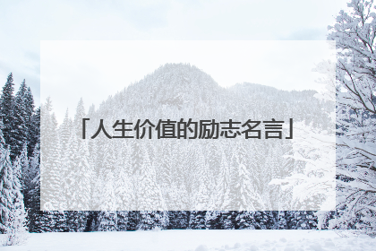 人生价值的励志名言