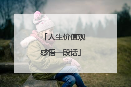 人生价值观感悟一段话