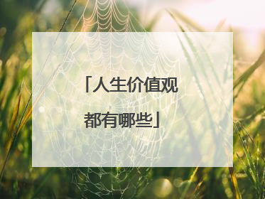 人生价值观都有哪些