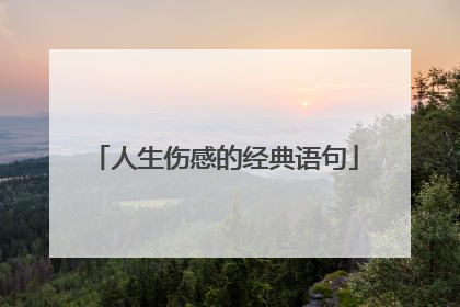 人生伤感的经典语句