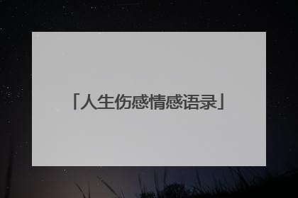 人生伤感情感语录