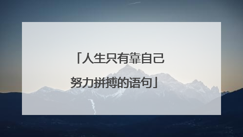 人生只有靠自己努力拼搏的语句
