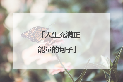 人生充满正能量的句子