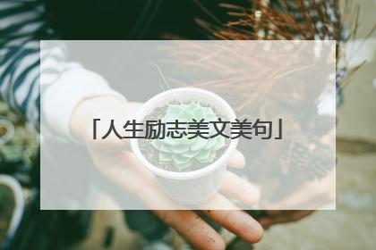人生励志美文美句