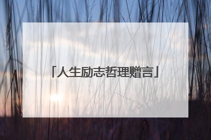 人生励志哲理赠言