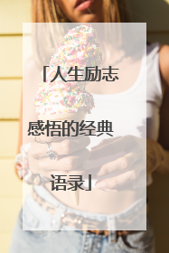 人生励志感悟的经典语录