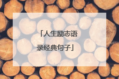 人生励志语录经典句子