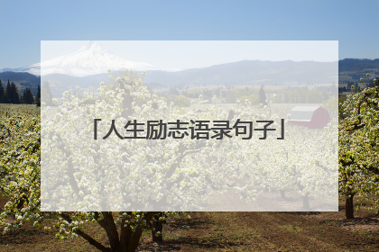 人生励志语录句子