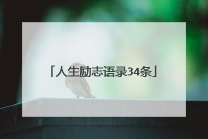 人生励志语录34条