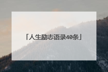 人生励志语录40条