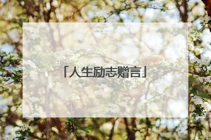 人生励志赠言
