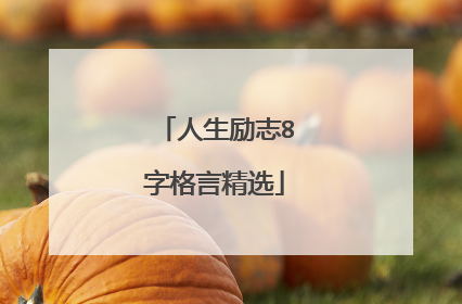 人生励志8字格言精选