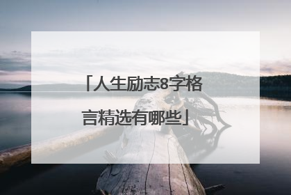 人生励志8字格言精选有哪些