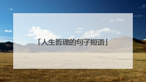 人生哲理的句子短语