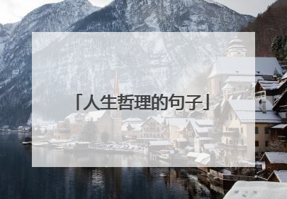 人生哲理的句子