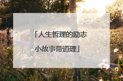 人生哲理的励志小故事带道理