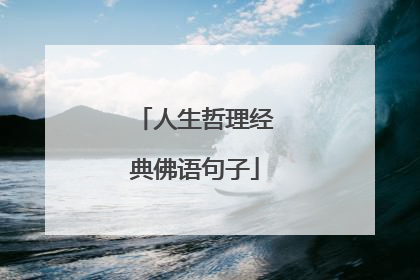 人生哲理经典佛语句子