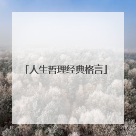 人生哲理经典格言