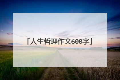人生哲理作文600字
