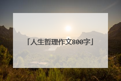 人生哲理作文800字