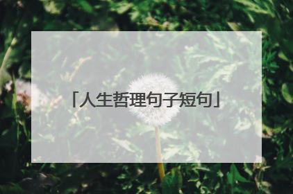 人生哲理句子短句
