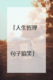 人生哲理句子搞笑