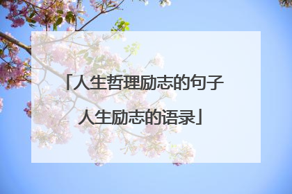 人生哲理励志的句子 人生励志的语录
