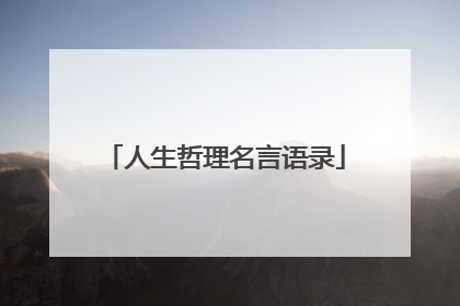 人生哲理名言语录