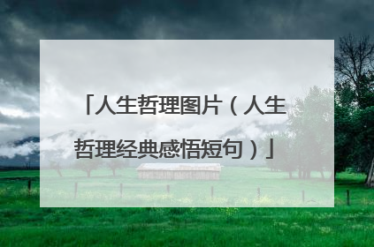 人生哲理图片(人生哲理经典感悟短句)
