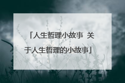 人生哲理小故事 关于人生哲理的小故事