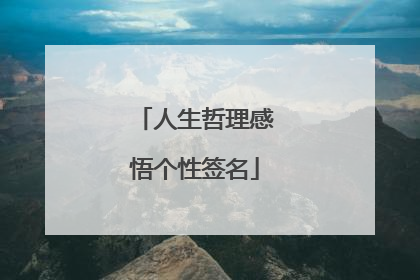 人生哲理感悟个性签名