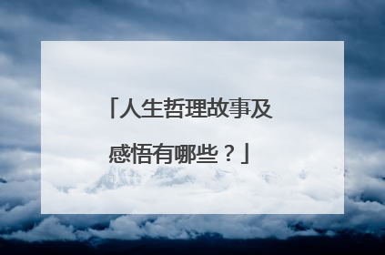 人生哲理故事及感悟有哪些?