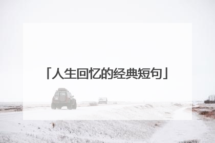 人生回忆的经典短句