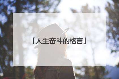 人生奋斗的格言