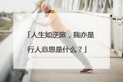 人生如逆旅，我亦是行人意思是什么？