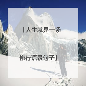 人生就是一场修行语录句子
