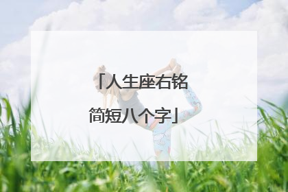 人生座右铭简短八个字