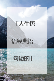 人生悟语经典语句短的