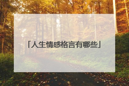人生情感格言有哪些