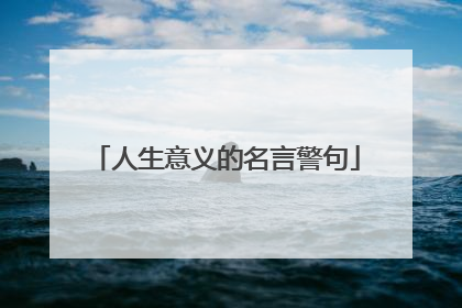 人生意义的名言警句