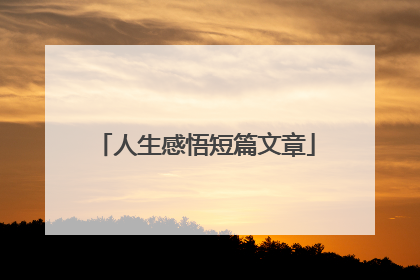 人生感悟短篇文章