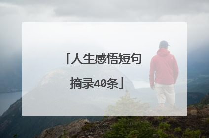 人生感悟短句摘录40条
