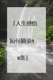 人生感悟短句摘录48条