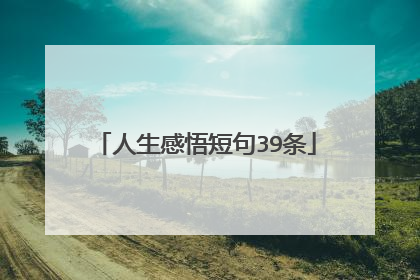 人生感悟短句39条