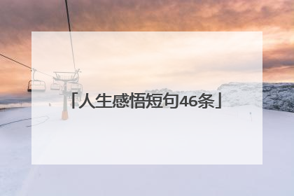 人生感悟短句46条