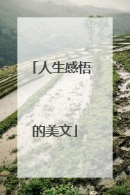 人生感悟的美文