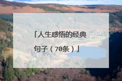 人生感悟的经典句子(70条)