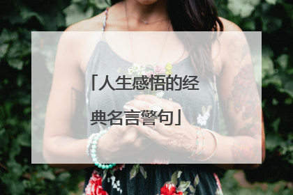 人生感悟的经典名言警句