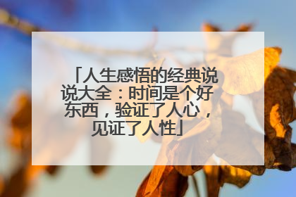 人生感悟的经典说说大全:时间是个好东西,验证了人心,见证了人性