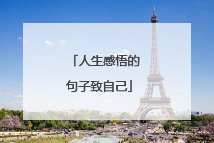 人生感悟的句子致自己